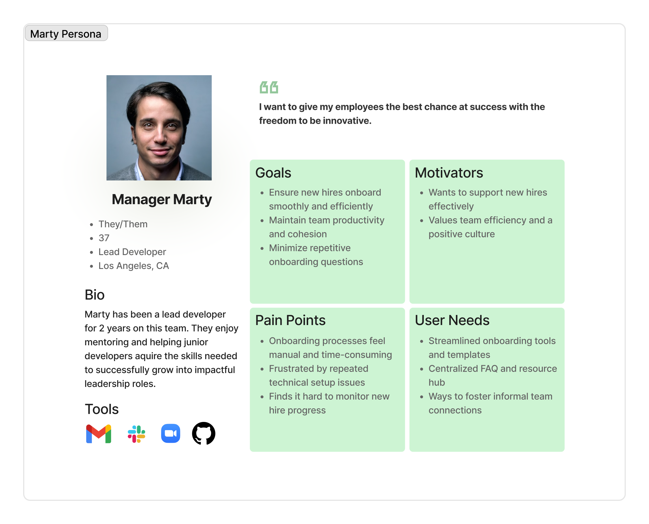 team manager persona