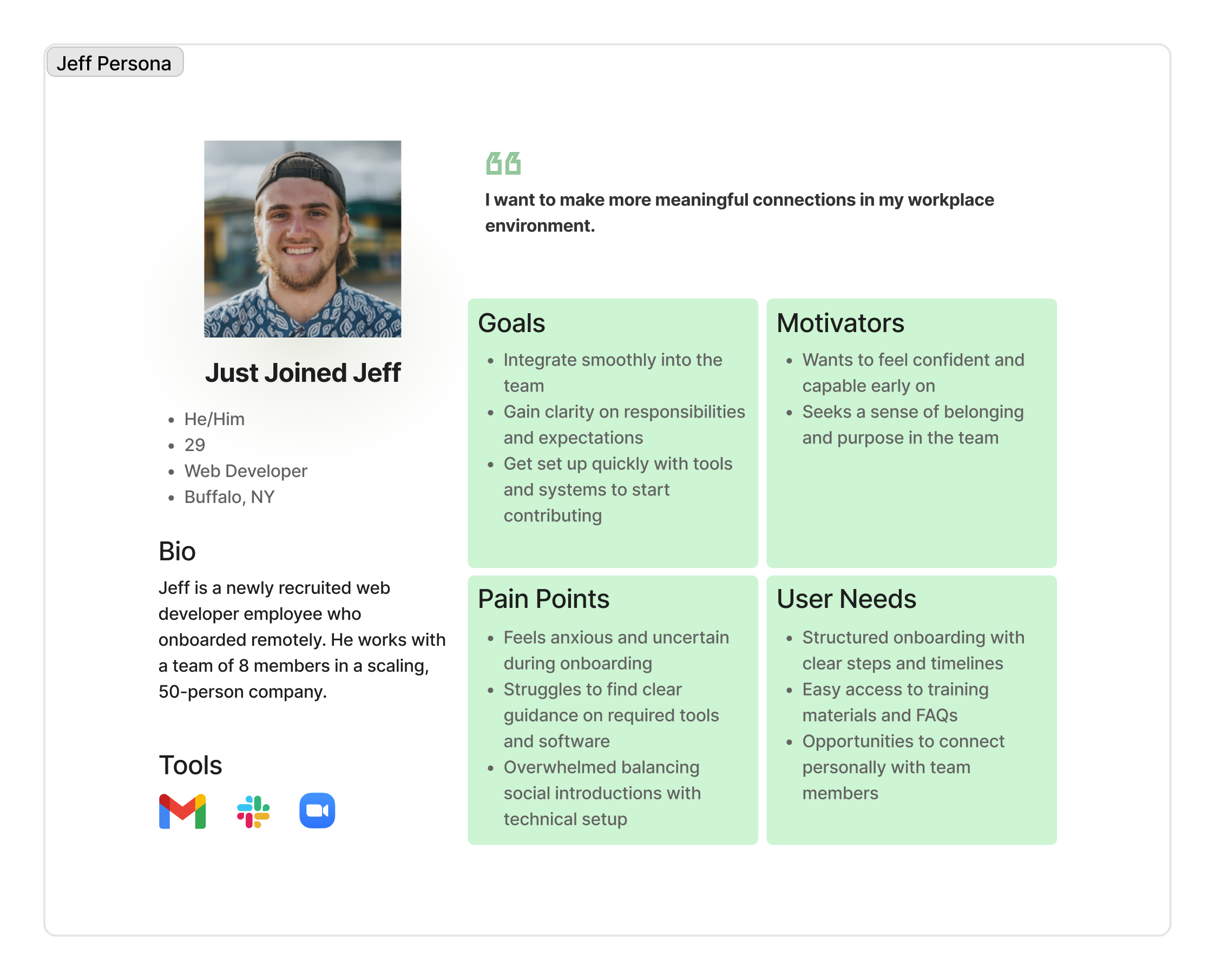 new remote hire (onboardee) persona