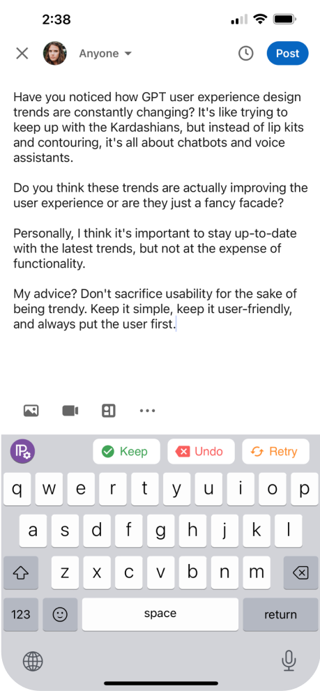 High Fidelity Screen Mockup