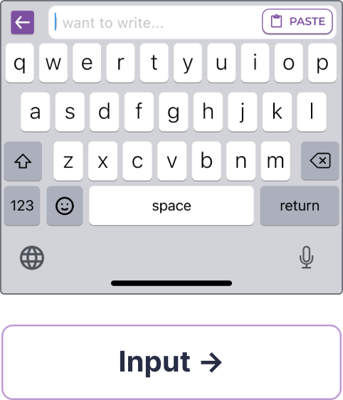 high fidelity screen: user inputs prompt