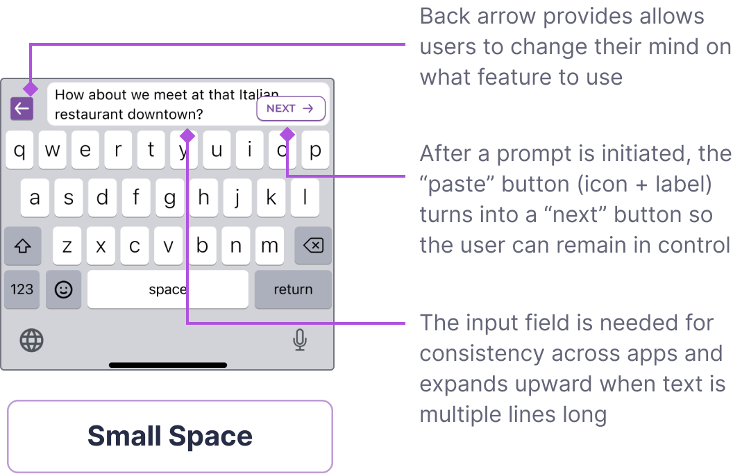 annotated screen: accounting for edge cases — i.e. providing tool tips, messaging, and animated icons for loading and error states